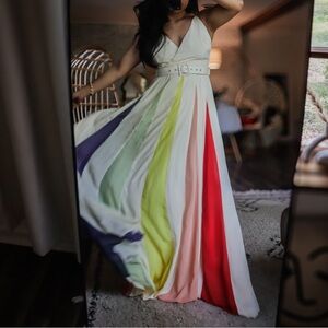 Maxi Dress Rainbow colors spring summer